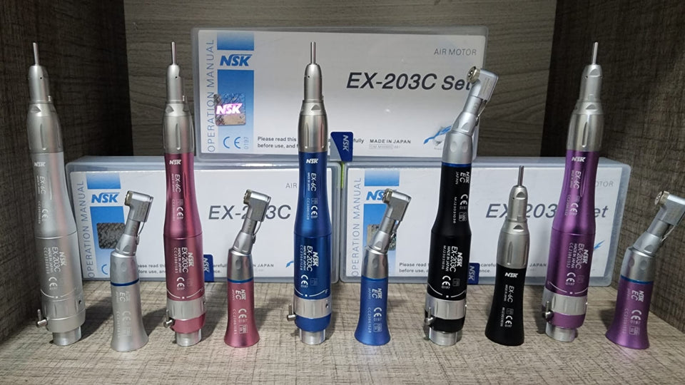 MICROMOTOR NSK 203 C SET AZUL, LILA, NEGRO, ROSADO, GRIS